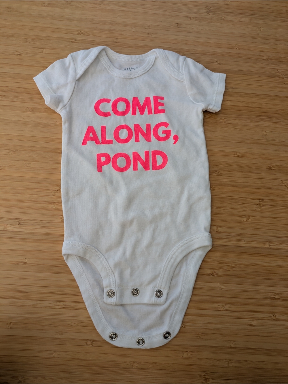 Doctor Who Inspired Onesie: "Come Along, Pond" in Hot Pink